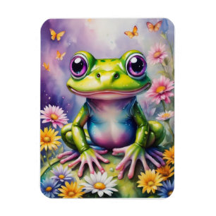 Magnet Flexible Grenouille Avec Art numérique Fleur