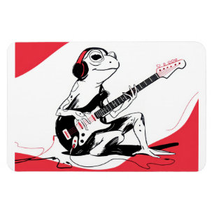 Magnet Flexible Grenouille de guitare – Art animal musique cool