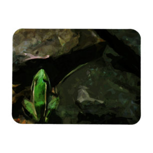 Magnet Flexible Grenouille léopard du Nord sur les rochers Abstrai