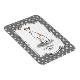 Magnet Flexible Greyhound Maman (fawn white) Mignonne Chien Maman