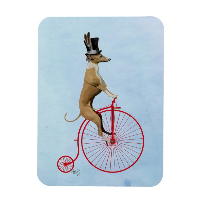 Magnet Flexible Greyhound sur Red Penny Farthing (Vertical)