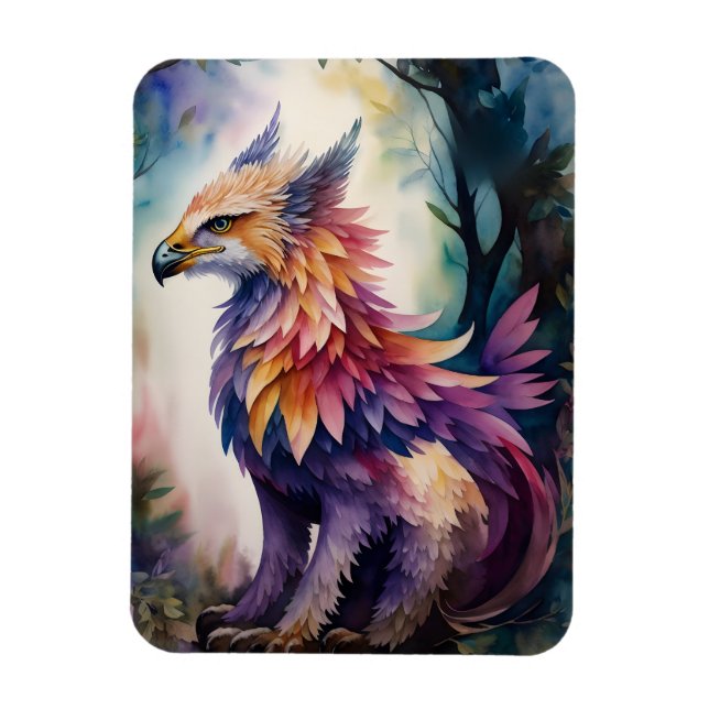 Magnet Flexible Griffin En Aquarelle Forestière (Vertical)