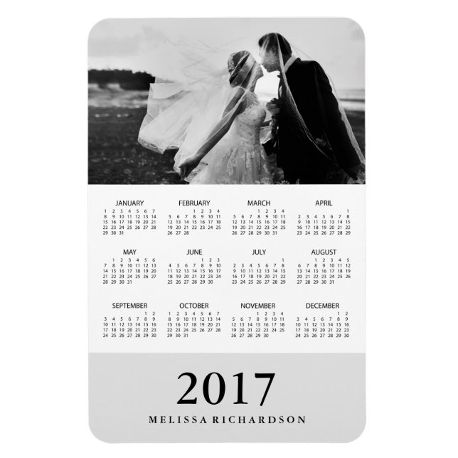 Magnet Flexible Gris doux | Elegant Calendrier Photo 2017 (Vertical)