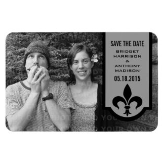 Magnet Flexible Gris Fleur De Lis Bannière Enregistrer l'aimant Da