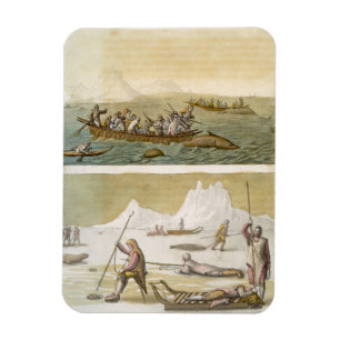 Magnet Flexible Groenland : Pêche à la baleine et chasse au phoque