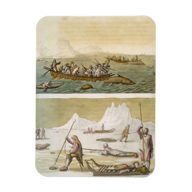 Magnet Flexible Groenland : Pêche à la baleine et chasse au phoque (Vertical)