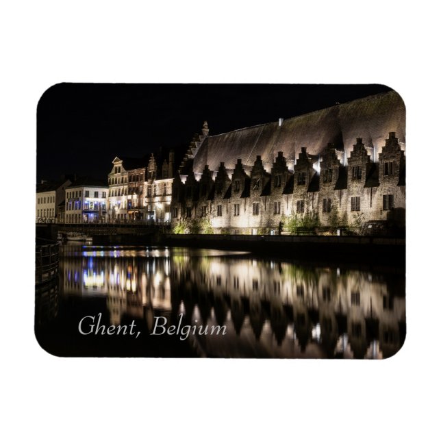 Magnet Flexible Groot Vleeshuis, Gand, Belgique la nuit (Horizontal)