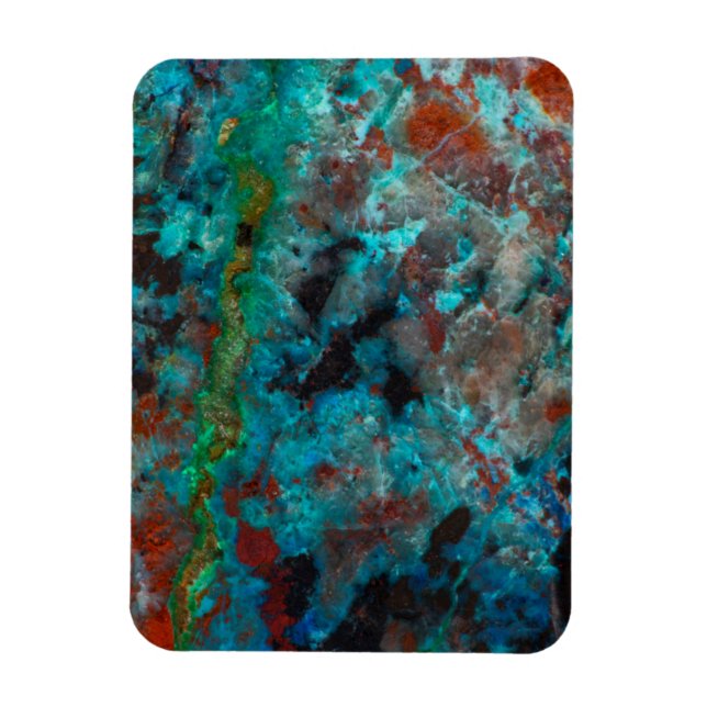 Magnet Flexible Gros plan sur de la Shattuckite bleue (Vertical)