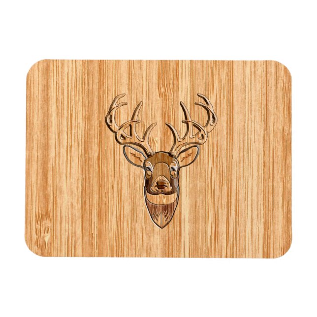 Magnet Flexible Grotte blanche Cerf de bois Grain style graphique (Horizontal)