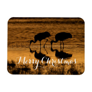 Magnet Flexible Grues Sandhill, Joyeux Noël