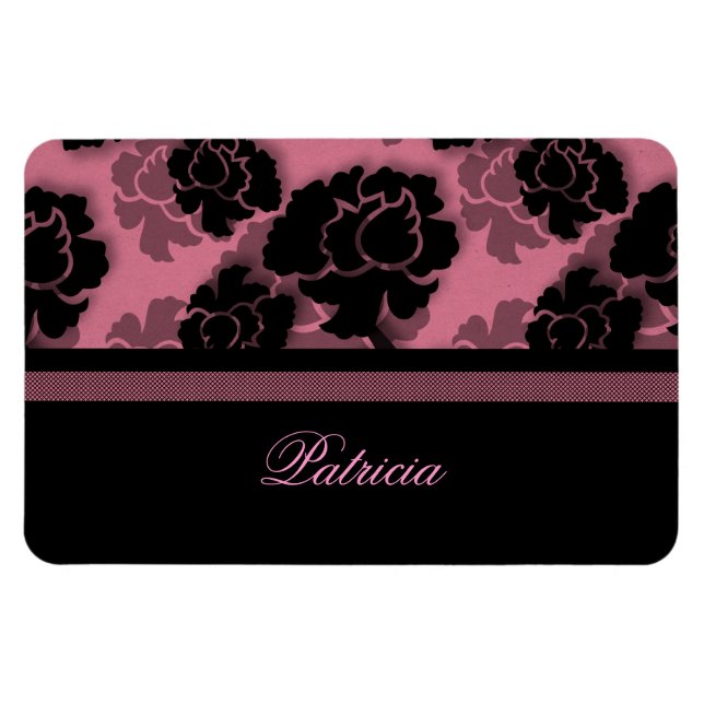 Magnet Flexible Grungy Floral Décadence Flexi Aimant, Rose (Horizontal)