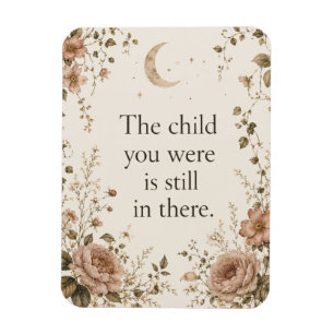 Magnet Flexible Guérison de l'enfant intérieur Citation Florale Vi