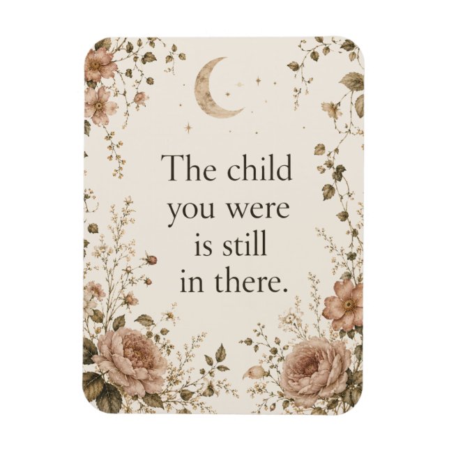 Magnet Flexible Guérison de l'enfant intérieur Citation Florale Vi (Vertical)