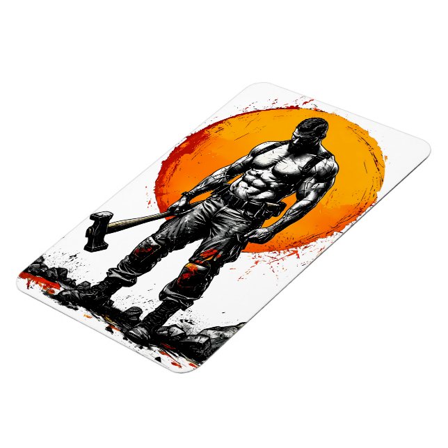 Magnet Flexible guerrier barbare médiéval imaginaire hummer force (Côté Gauche)