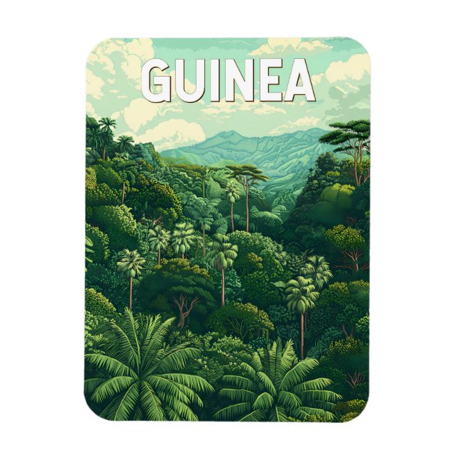 Magnet Flexible Guinée Illustration Voyage Art Vintage (Vertical)