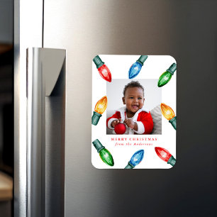 Magnet Flexible Guirlande de Noël aux couleurs vives en aquarelle