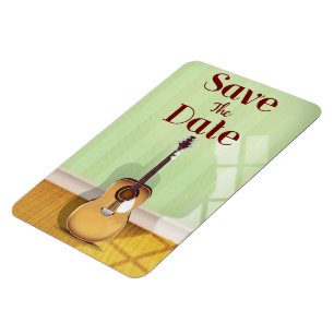 Magnet Flexible Guitare Acoustique Vintage Enregistrer la Date