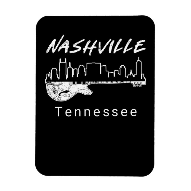 Magnet Flexible Guitare Country Music Souvenir Cadeau Nashville (Vertical)