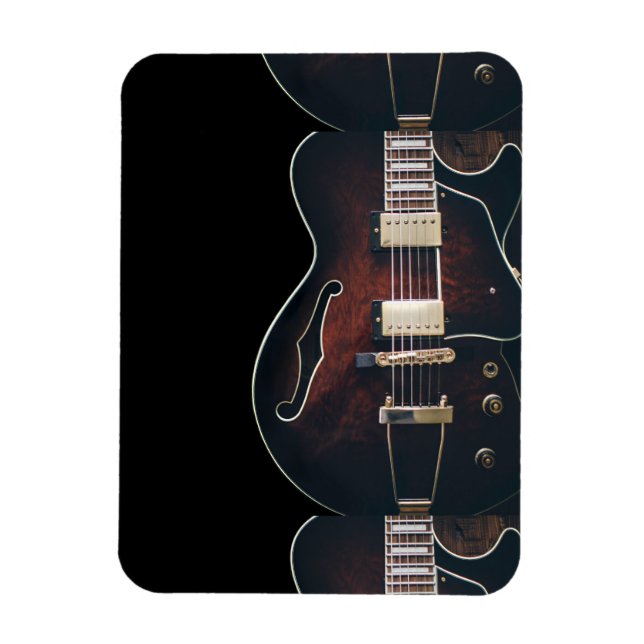Magnet Flexible Guitare Électrique Sur Fond Noir (Vertical)