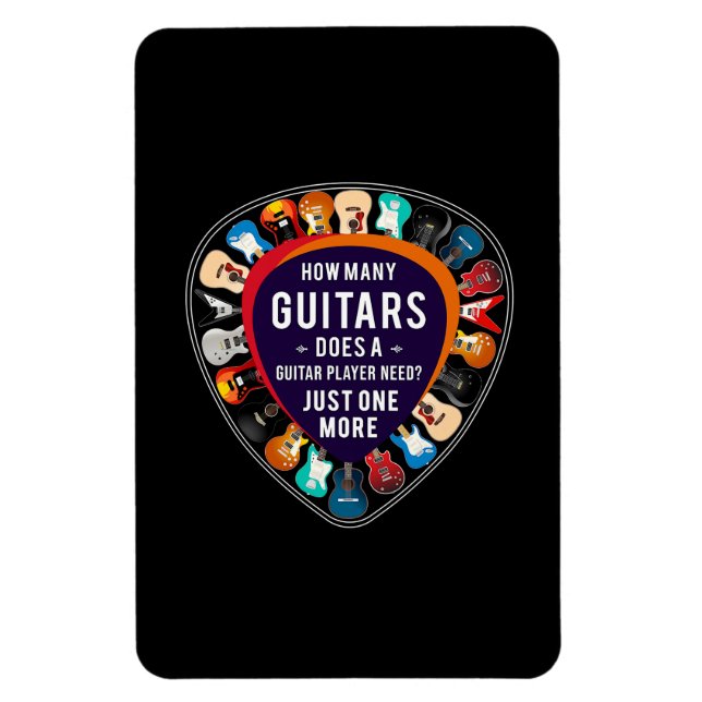 Magnet Flexible Guitariste Combien de guitares Anniversaire (Vertical)