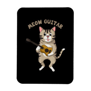 Magnet Flexible Guitariste Meow Guitare Cute Chat Jouer Guitare No