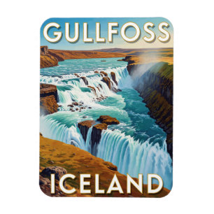 Magnet Flexible Gullfoss Islande Cascade d'Or Voyage