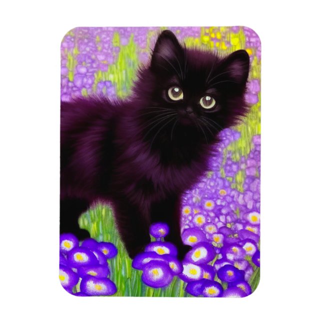 Magnet Flexible Gustav Klimt Black Kitten (Vertical)