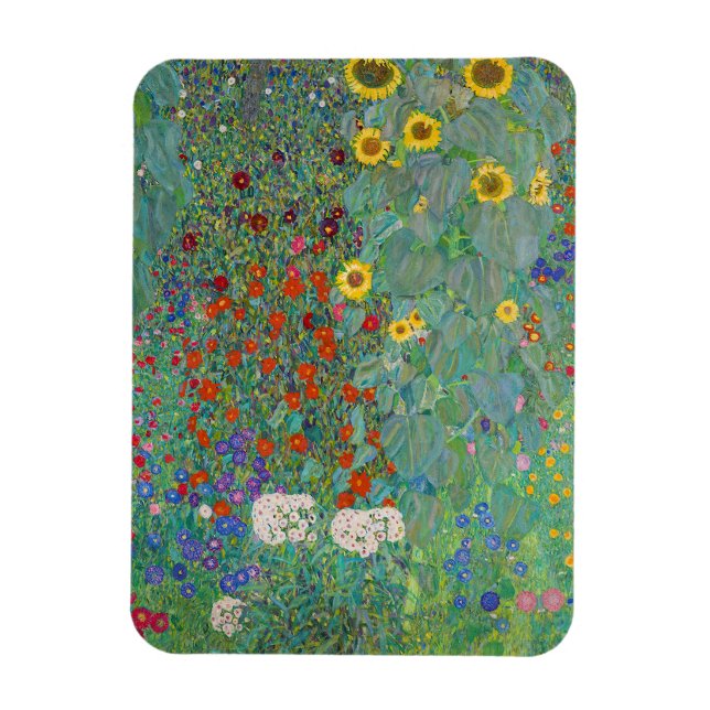 Magnet Flexible Gustav Klimt - Jardin de campagne avec tournesols (Vertical)