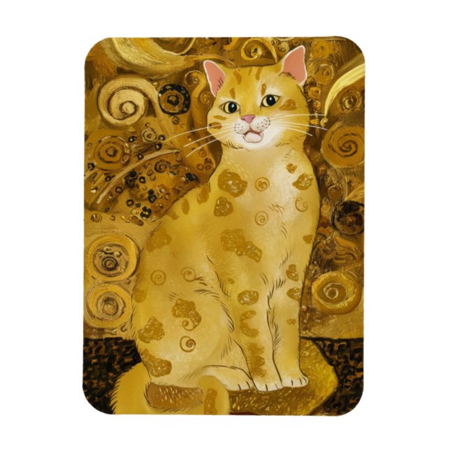 Magnet Flexible Gustav Klimt or mignon chat parodie, Gustav klimt  (Vertical)