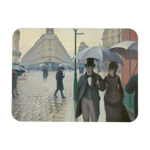 Magnet Flexible Gustave Caillebotte - rue de Paris ; Jour pluvieux