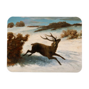 Magnet Flexible Gustave Courbet - Deer Running in the Snow