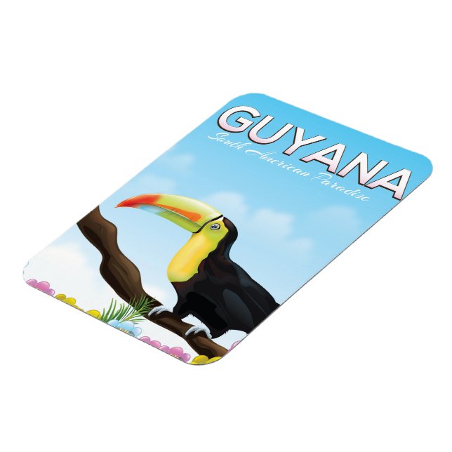 Magnet Flexible Guyana paradis sud-américain affiche de voyage (Côté Gauche)