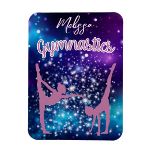 Magnet Flexible Gymnastique Galaxie Violet Turquoise Personnalisé