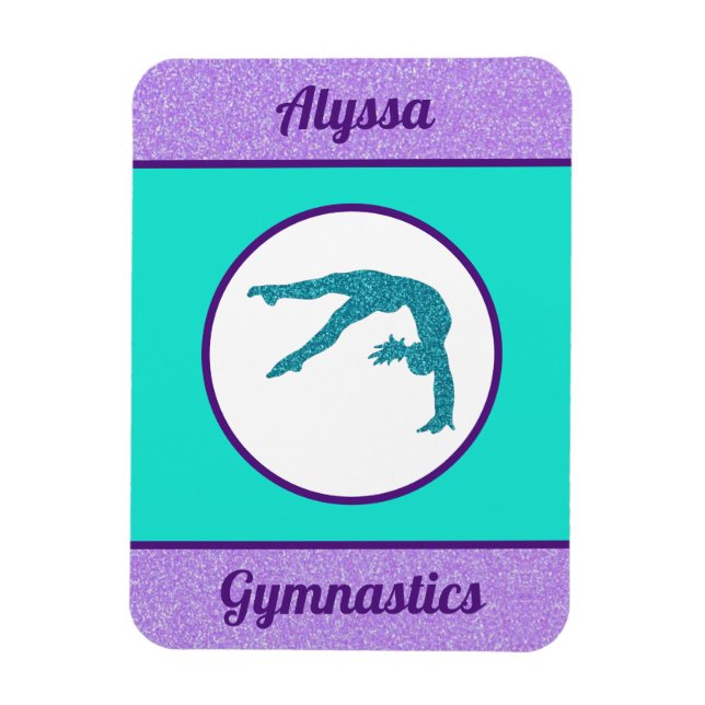 Magnet Flexible Gymnastique violet / Turquoise (Vertical)