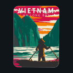 Magnet Flexible Ha Long Bay Vietnam Boat Vendeur Voyage Art Vintag<br><div class="desc">Art vectoriel Ha Long Bay. La baie de Hạ Long,  dans le nord-est du Vietnam,  est connue pour ses eaux émeraude et ses milliers d'îles calcaires surmontées de forêts tropicales.</div>