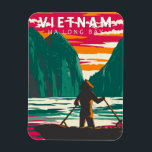 Magnet Flexible Ha Long Bay Vietnam Boat Vendeur Voyage Art Vintag<br><div class="desc">Art vectoriel Ha Long Bay. La baie de Hạ Long,  dans le nord-est du Vietnam,  est connue pour ses eaux émeraude et ses milliers d'îles calcaires surmontées de forêts tropicales.</div>