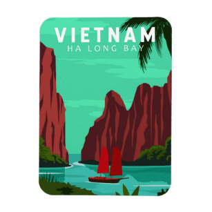 Magnet Flexible Ha Long Bay Vietnam Travel Vintage Art