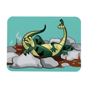 Magnet Flexible Hadrosaurus Se Détendre Dans Un Jacuzzi.