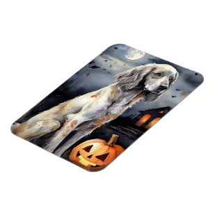 Magnet Flexible Halloween Anglais Setter Avec Scentation Citrouill