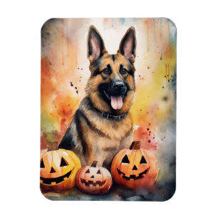 Magnet Flexible Halloween berger allemand avec la peur Citrouille