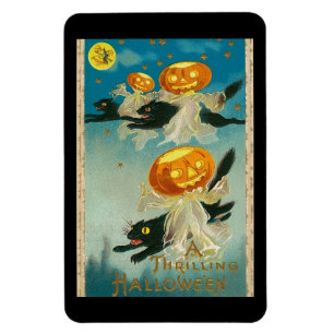Magnet Flexible Hallowe'en, Chats noirs, Jack-o'-lantern