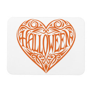 Magnet Flexible Halloween Cœur, Cœur Orange, Vacances