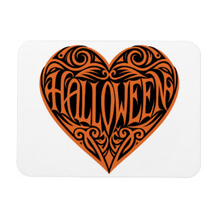 Magnet Flexible Halloween cœur, cœur orange, Vacances
