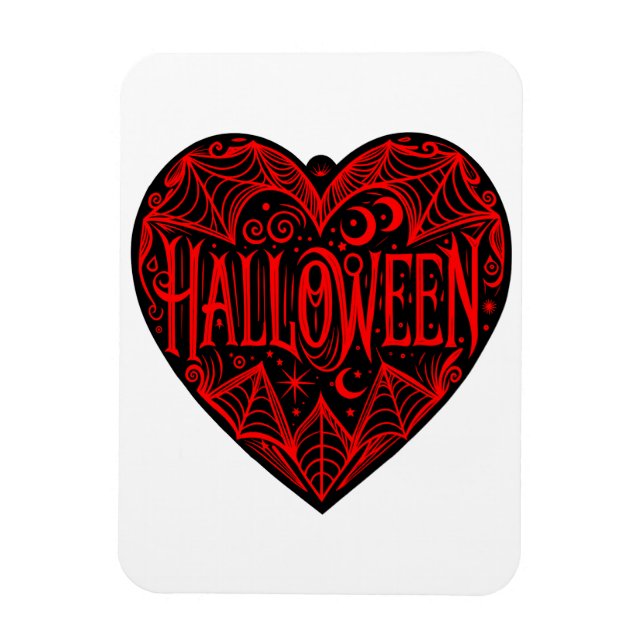 Magnet Flexible Halloween cœur, forme de cœur noir, vacances (Vertical)