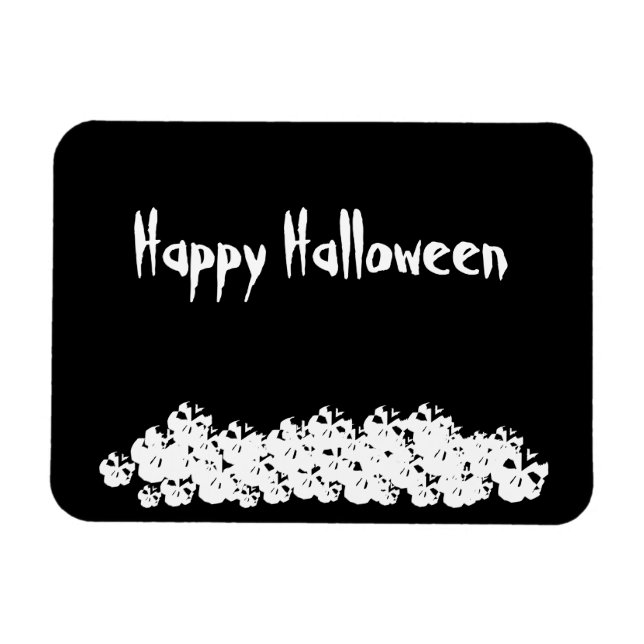 Magnet Flexible Halloween crânes blancs noirs empiler sur mesure (Horizontal)