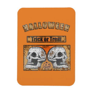 Magnet Flexible Halloween Crânes - Trick Ou Treat Worn Orange