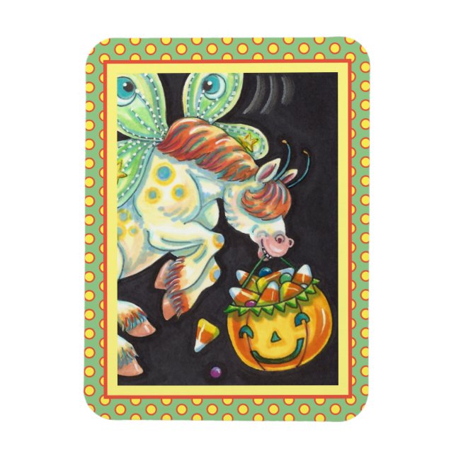 MAGNET FLEXIBLE HALLOWEEN FLYING HORSE CANDY CORN (Vertical)