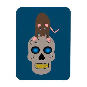 Magnet Flexible Halloween gothique du crâne et du rat