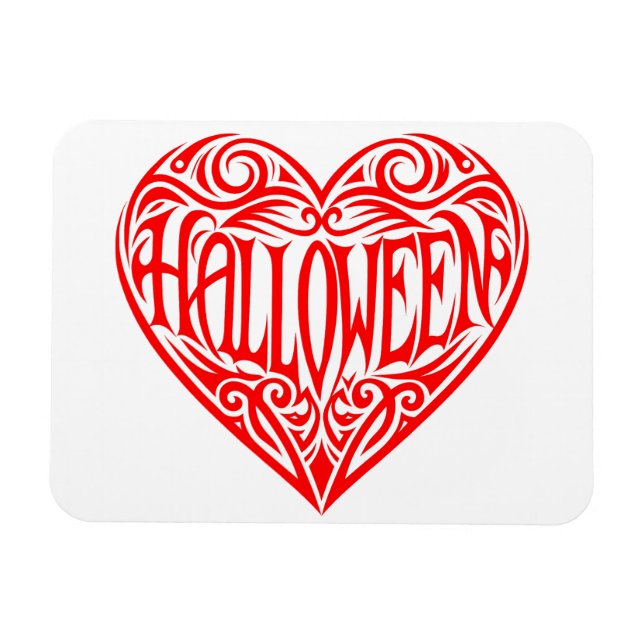Magnet Flexible Halloween Heart, Red Heart, Holiday (Horizontal)