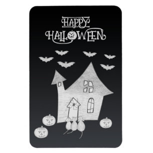 Magnet Flexible Halloween la nuit avec Haunted House, chauves-sour
